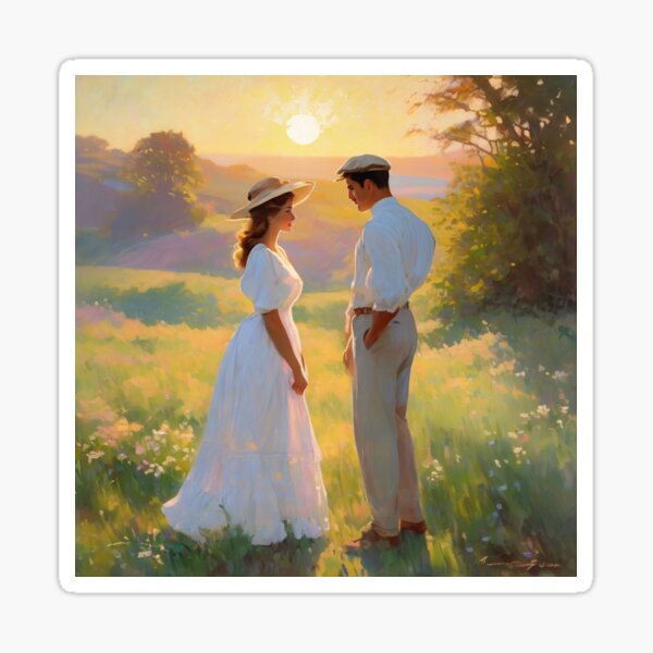 Item preview, Young lovers under the setting sun designed and sold by MoodyFrames.
