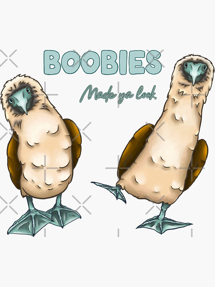 Thumbnail 3 of 3, Sticker, Blue Footed Boobies designed and sold by smoothfoxill.