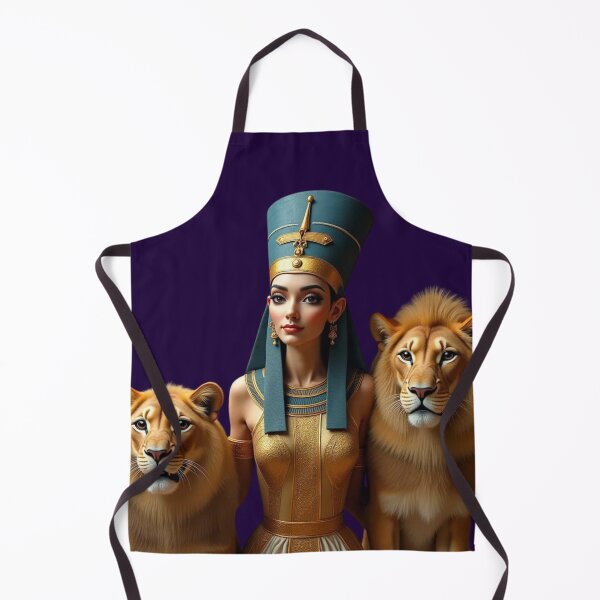 Vista previa del artículo con la obra «La reina Nefertiti la faraona más bella del antiguo Egipto con dos leones 21», diseñado y vendido por AnadAA.