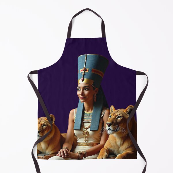 Vista previa del artículo con la obra «La reina Nefertiti, la faraona más bella del antiguo Egipto, con dos leones 22», diseñado y vendido por AnadAA.