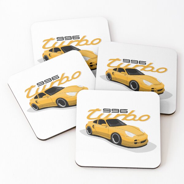 Item preview, Ilustración del Porsche 996 Turbo amarillo del año 2004 designed and sold by blackdogshop.