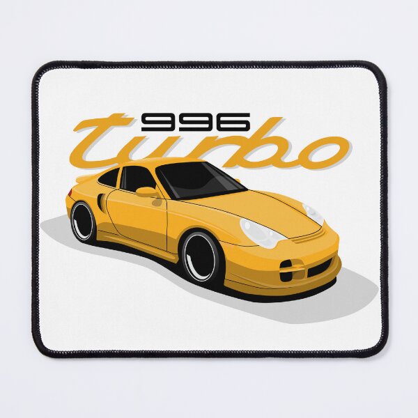 Artikelvorschau, 2004 gelber Porsche 996 Turbo Abbildung entworfen und verkauft von blackdogshop.