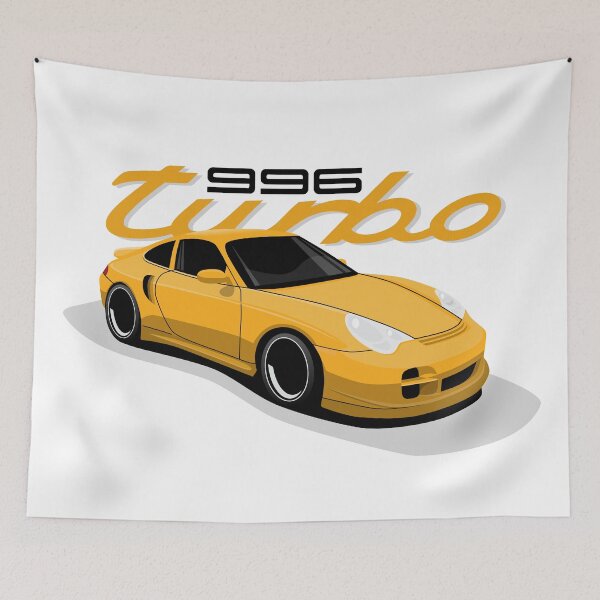 Artikelvorschau, 2004 gelber Porsche 996 Turbo Abbildung entworfen und verkauft von blackdogshop.