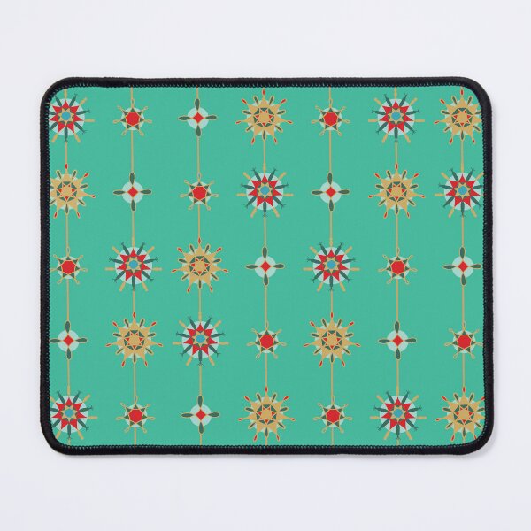 Item preview, Retro Modern String of Christmas Star Baubles on Jade Green designed and sold by scome.