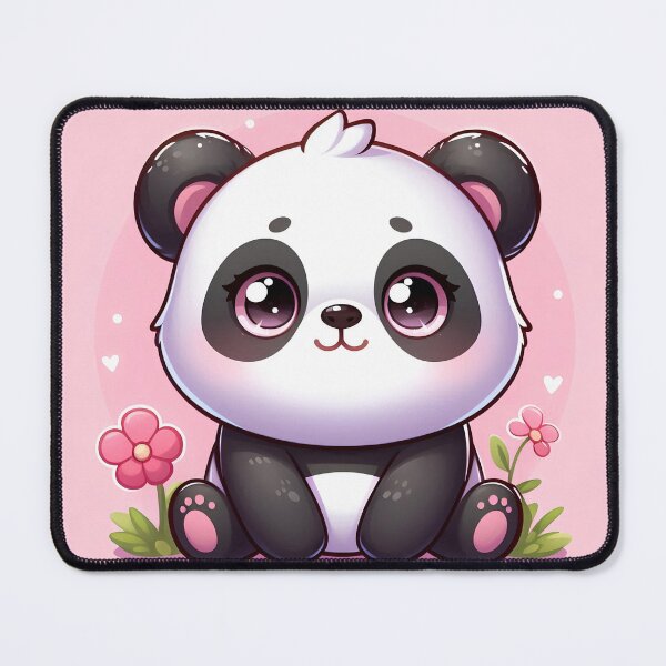 Item preview, Kawaii Panda Sitting with Flowers designed and sold by LaraCreativeArt.