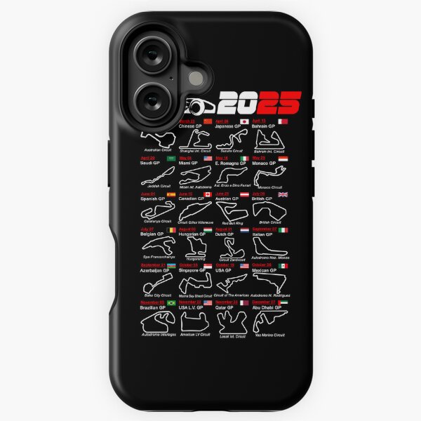 Aperçu de l'œuvre Calendrier des courses de Formule 1 2025 circuits nommés créée et vendue par ideasfinder.