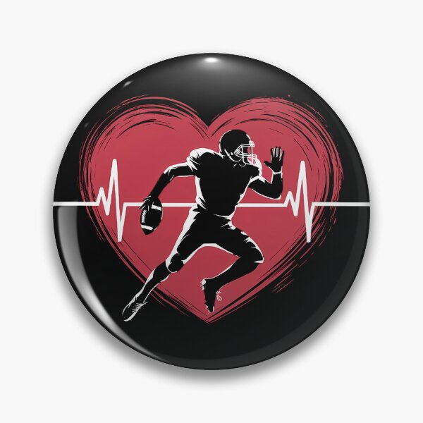Item preview, American Football Player Heart and Heartbeat - Football season Game Day designed and sold by Oz64.