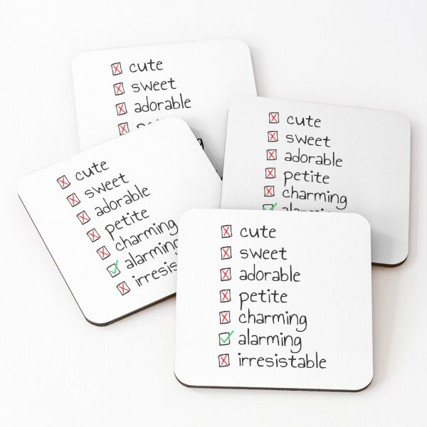 Item preview, not cute, sweet, adorable, petite, or charming, just alarming checklist designed and sold by ThatIsSomething.