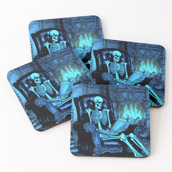 Item preview, Skeleton Reading a Book By Fireplace designed and sold by TheDarkWardrobe.