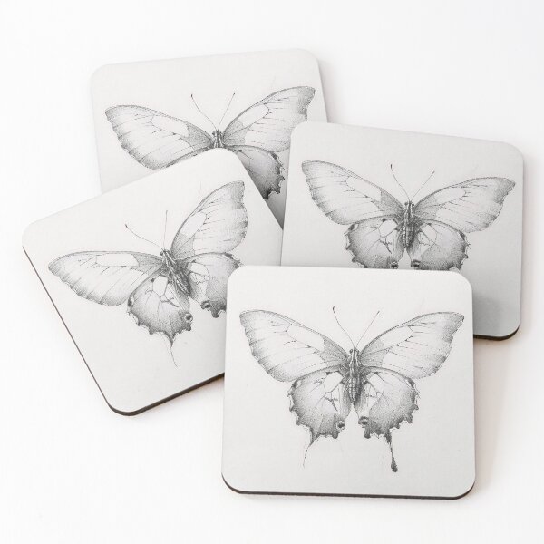 Item preview, Black and white monarch butterfly pencil drawing designed and sold by Pencil-Art.