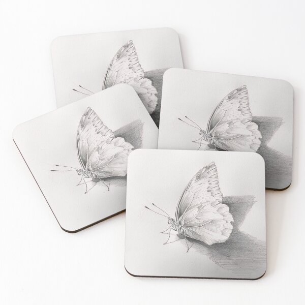 Item preview, Black and white monarch butterfly pencil drawing designed and sold by Pencil-Art.