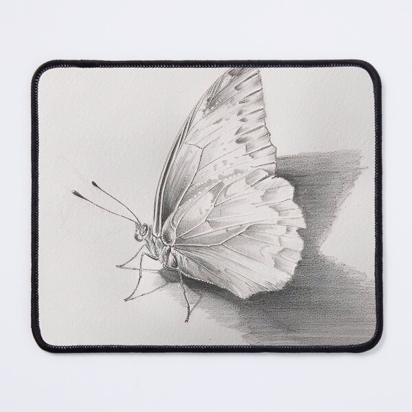 Item preview, Black and white monarch butterfly pencil drawing designed and sold by Pencil-Art.