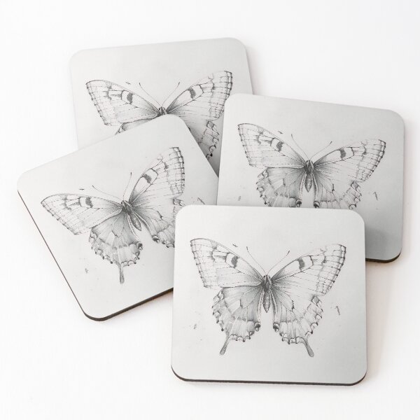 Item preview, Black and white monarch butterfly pencil drawing designed and sold by Pencil-Art.