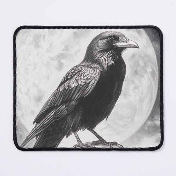 Item preview, Black and white Raven pencil drawing designed and sold by Pencil-Art.