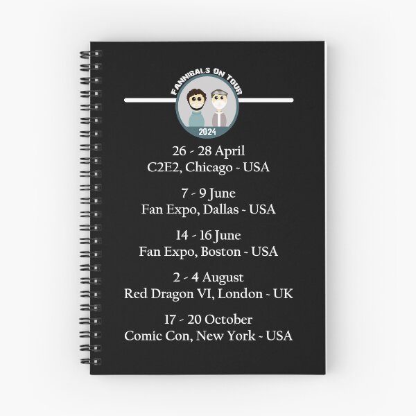 Item preview, Fannibals On Tour 2024: fechas de la convención (texto blanco) designed and sold by TigerPrawn.