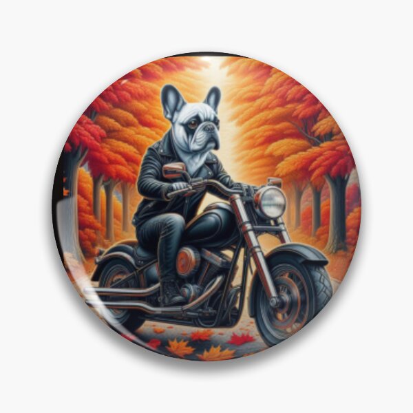 Item preview, French bulldog motorcyclist designed and sold by chessnegocios.