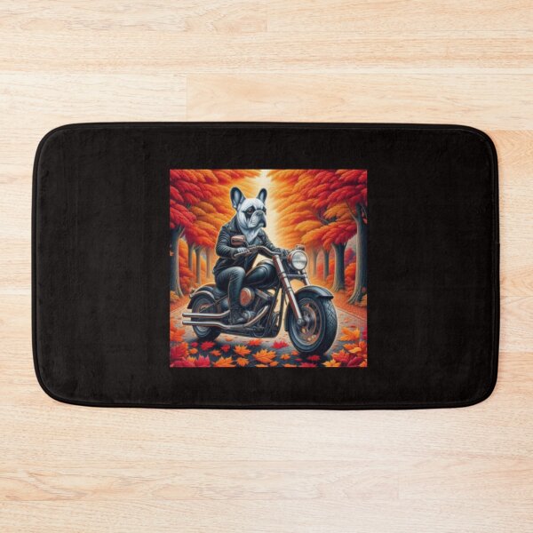 Item preview, French bulldog motorcyclist designed and sold by chessnegocios.