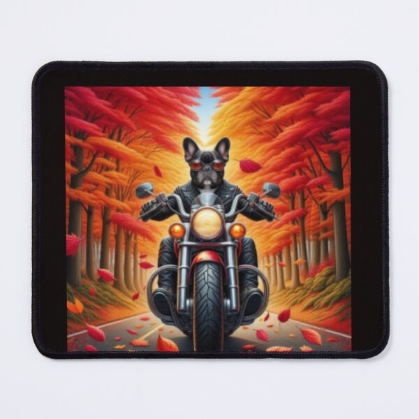 Item preview, French bulldog motorcyclist designed and sold by chessnegocios.
