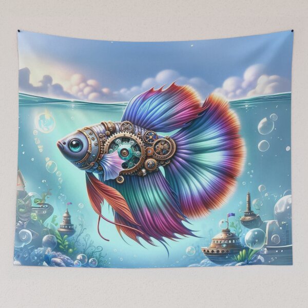 Item preview, Steampunk Siamese Fighting Fish designed and sold by Sillytoe.