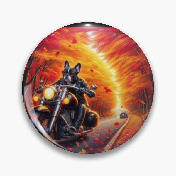 Item preview, French bulldog motorcyclist designed and sold by chessnegocios.
