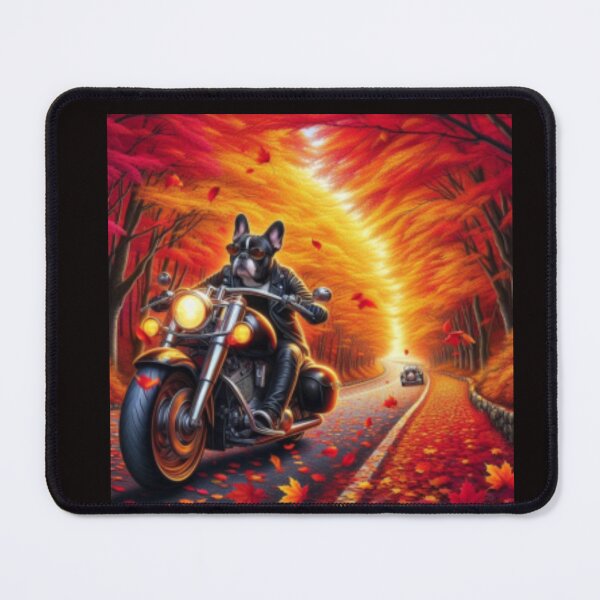 Item preview, French bulldog motorcyclist designed and sold by chessnegocios.
