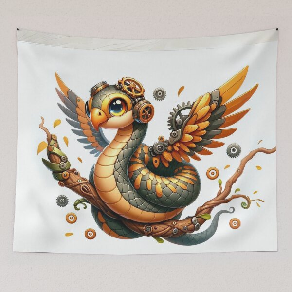 Item preview, Steampunk Winged Bird Snake designed and sold by Sillytoe.
