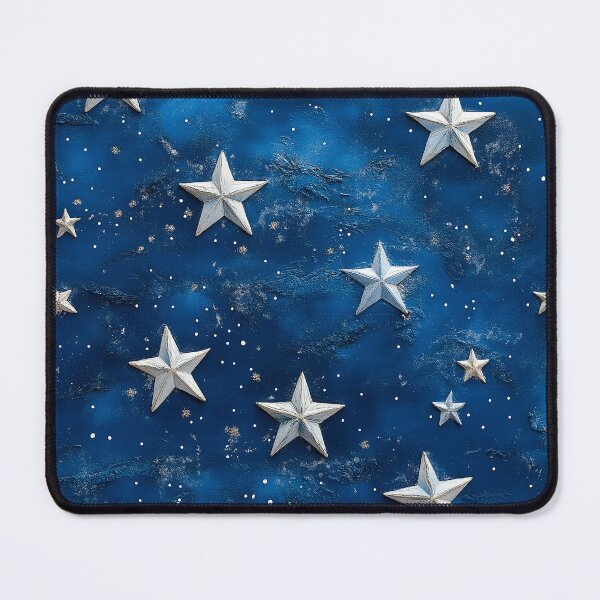 Item preview, A pattern Design of stars that appear dusted with snow, incorporating icy blues, whites, and silvers to create a wintry frosted effect.  designed and sold by HEMRO.