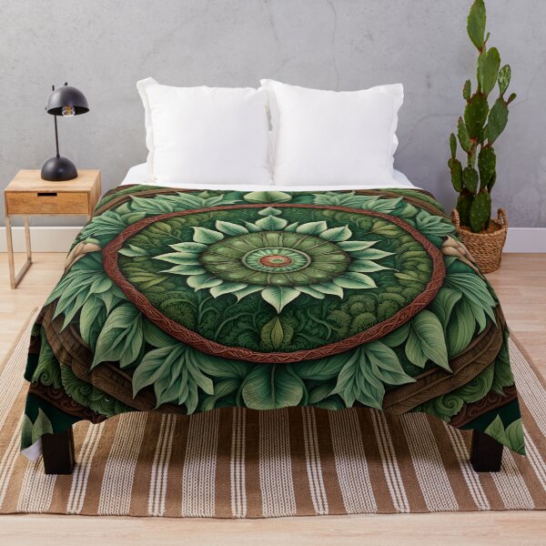 Item preview, Enchanted Forest Mandala - Intricate Leaf and Nature Art designed and sold by MandalasShops.