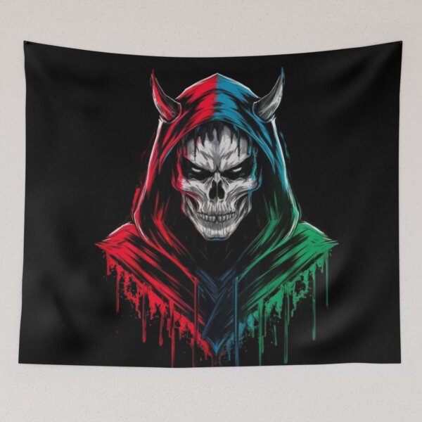 Item preview, colorful skull designed and sold by catcraftss.