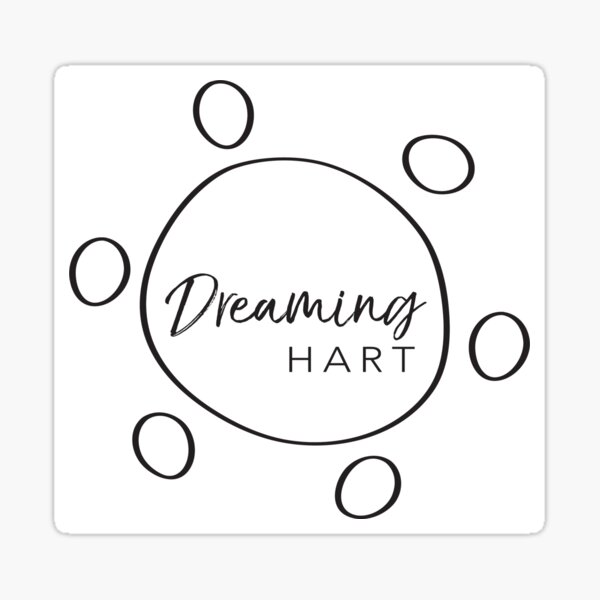Dreaming Hart logo in black (square) Sticker