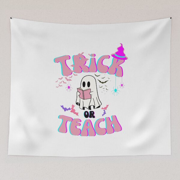 Item preview, Book loving ghost. Trick or teach. pink ghost designed and sold by FreeSoulLab.