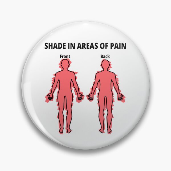 Item preview, Shade In Areas of Pain Chronic Pain Pins Stickers Magnets Fibromyalgia Ehlers-Danlos HEDS Chronic Pain Syndrome Funny designed and sold by ChronicillnessT.