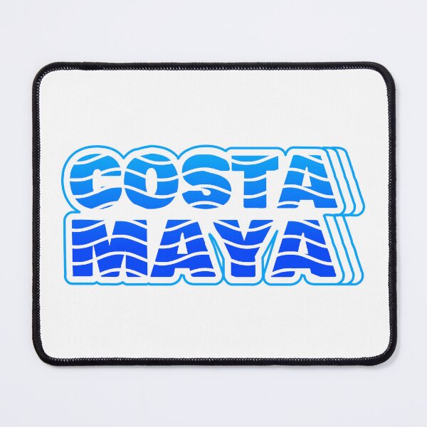 Item preview, Costa Maya Beach, Mexico, Blue Wavy Typography designed and sold by ArtNoveltee.
