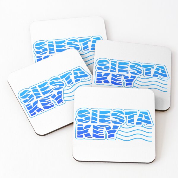 Item preview, Siesta Key Beach, Florida, Blue Wavy Typography designed and sold by ArtNoveltee.