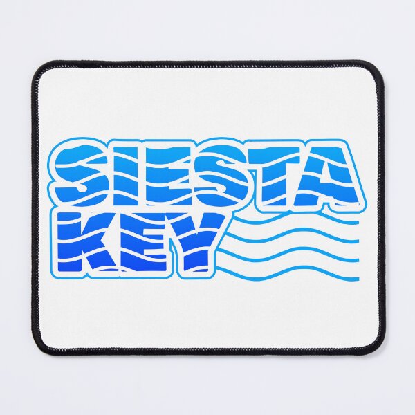 Item preview, Siesta Key Beach, Florida, Blue Wavy Typography designed and sold by ArtNoveltee.