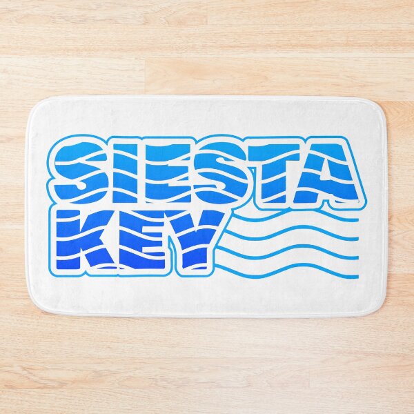 Item preview, Siesta Key Beach, Florida, Blue Wavy Typography designed and sold by ArtNoveltee.
