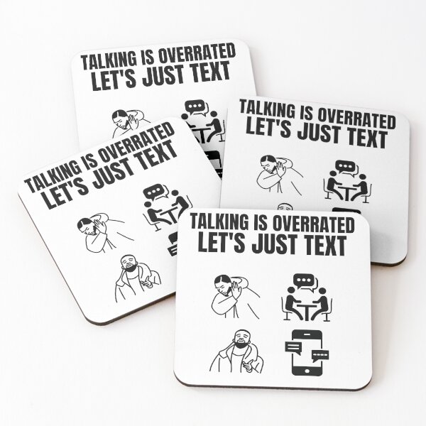 Item preview, Talking Is Overrated Let's Just Text Funny Introvert T-Shirt designed and sold by TeesForTease.