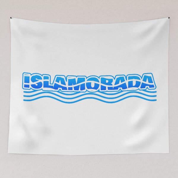 Item preview, Islamorada Beach, Florida, Blue Wavy Typography designed and sold by ArtNoveltee.