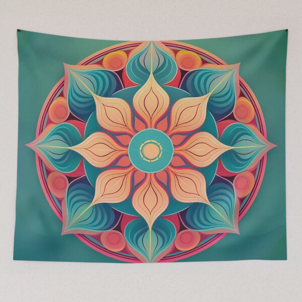Item preview, An abstract medallion pattern design with overlapping, fluid shapes and gradient colors. designed and sold by HEMRO.