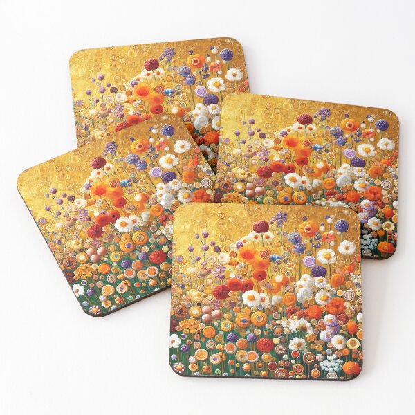 Item preview, Gustav Gold Klimt Flowers designed and sold by maniacfitness.