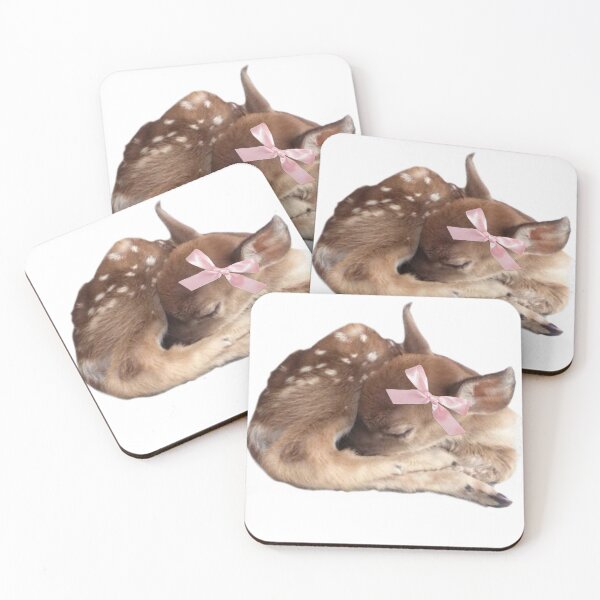 Item preview, Coquette baby deer with a bow designed and sold by Pixiedrop.