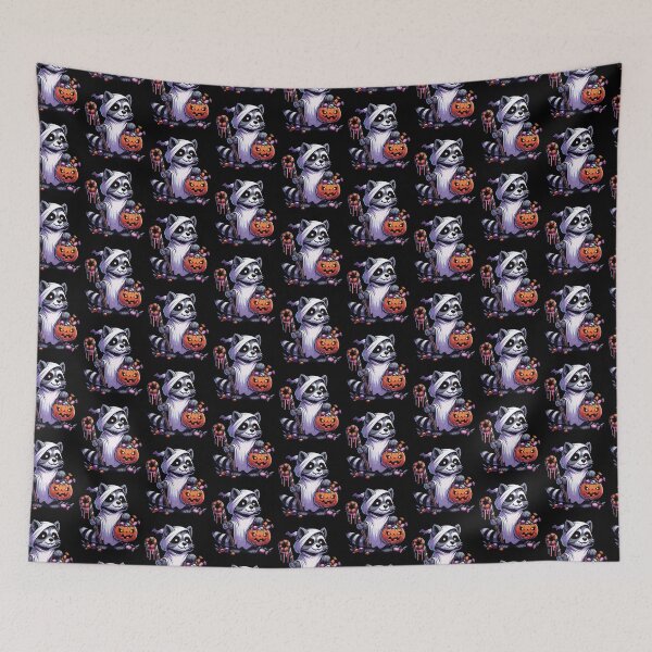Item preview, Raccoon Scary Halloween Ghost Spooky Pumpkin Candy designed and sold by Artistoos.