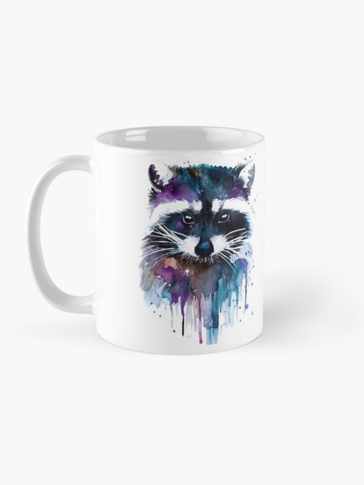 Thumbnail 3 of 6, Coffee Mug, Watercolour Raccoon designed and sold by -Cinnabunny-.
