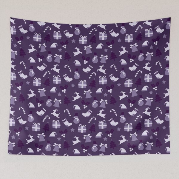Item preview, CHRISTMAS PATTERN , SNOWMEN, BELLS, GIFTS, HOLLY, CHRISTMAS TREES, IN PURPLE designed and sold by larissa-myrie.