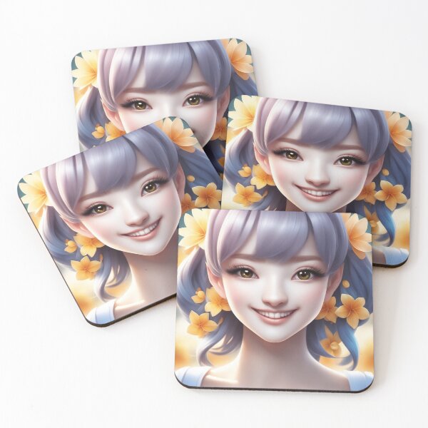 Item preview, Vector Cartoon Flower with a Smile on a Colorful Background designed and sold by hjian8219.