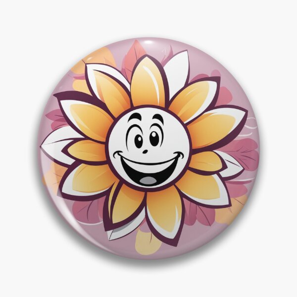 Item preview, Vector Cartoon Flower with a Smile on a Colorful Background designed and sold by hjian8219.