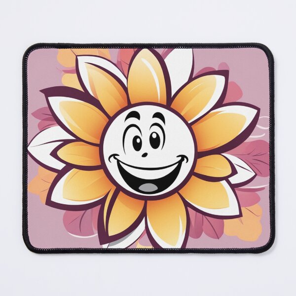 Item preview, Vector Cartoon Flower with a Smile on a Colorful Background designed and sold by hjian8219.