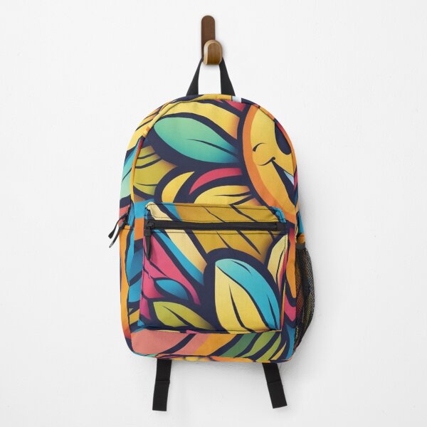 Item preview, Vector Cartoon Flower with a Smile on a Colorful Background designed and sold by hjian8219.