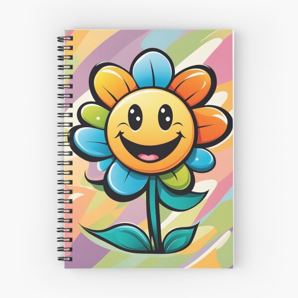Item preview, Vector Cartoon Flower with a Smile on a Colorful Background designed and sold by hjian8219.