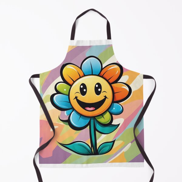 Item preview, Vector Cartoon Flower with a Smile on a Colorful Background designed and sold by hjian8219.